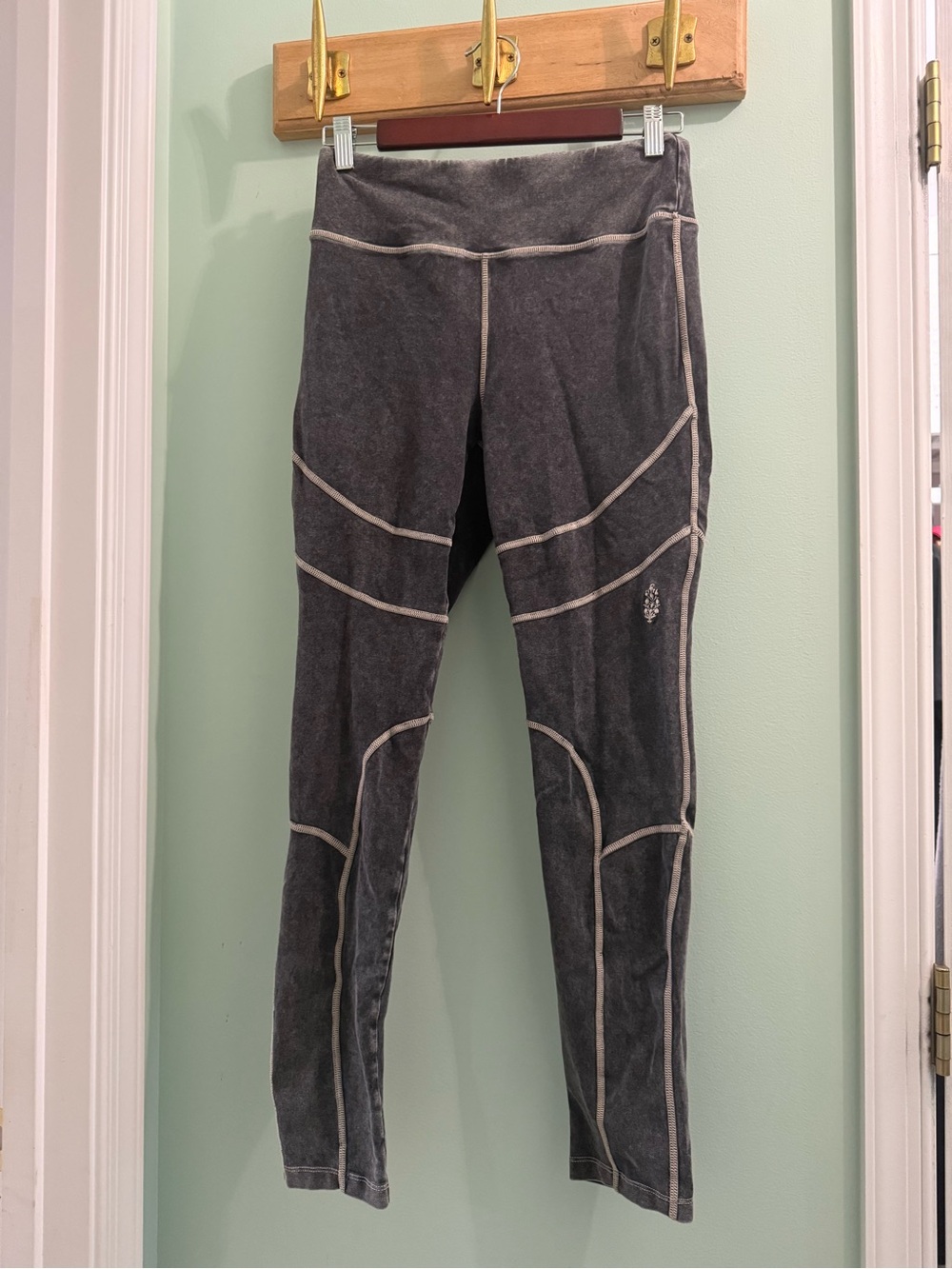 FP Movement by Free People Gray High-Waist Seam-Panel Leggings